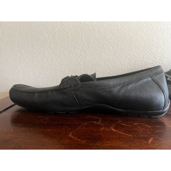 Aldo Orlovoflexx Mens Leather Loafers Driving Shoe Black Sz 10.5 Silver Horsebit - Picture 5 of 16